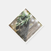 フレッシュカットのセージ納木のスノーフレークトゥインクルライト スタンダードカクテルナプキン (角)