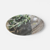 フレッシュカットのセージ納木のスノーフレークトゥインクルライト ペーパープレート (アングル)