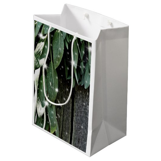 フレッシュカットのセージBarn-wood Twinkle Lights ミディアムペーパーバッグ (裏面アングル)