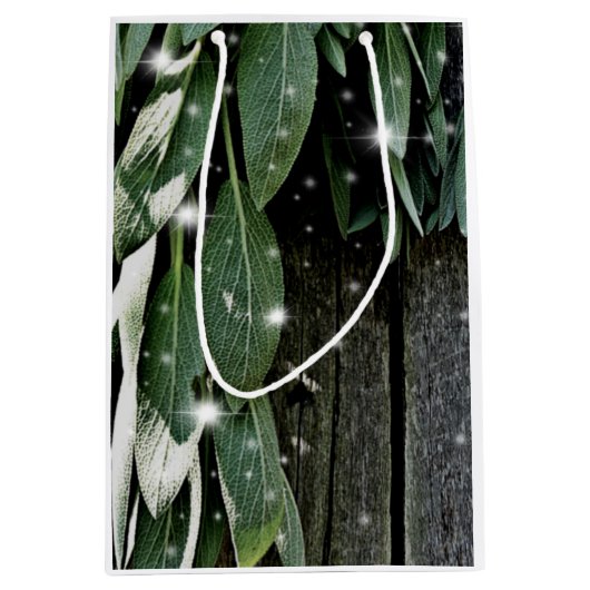 フレッシュカットのセージBarn-wood Twinkle Lights ミディアムペーパーバッグ (正面)