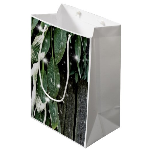 フレッシュカットのセージBarn-wood Twinkle Lights ミディアムペーパーバッグ (正面アングル)