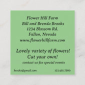 フレッシュカットフラワーファームブーケ スクエア名刺 (裏面)