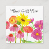 フレッシュカットフラワーファームブーケ スクエア名刺 (正面)