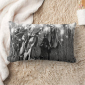 フレッシュカットSage Barn-woodグレースケールトゥインクルライト ランバークッション (ブランケット)