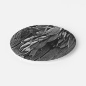 フレッシュカットSage Barn-woodグレースケール ペーパープレート (アングル)