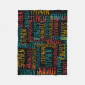 フレッシュカラフルキュートパーソナライズされた名前をカスタムする フリースブランケット (正面)