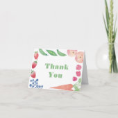 フレッシュカラフルフルーツ農家市場赤ちゃんシャワー サンキューカード (正面)