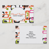 フレッシュカラフルブライトスタイリッシュレトロデザイン 名刺 (正面/裏面)