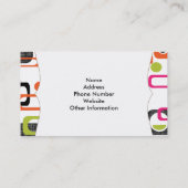 フレッシュカラフルブライトスタイリッシュレトロデザイン 名刺 (裏面)