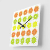 フレッシュカンキツテーマキッチン時計 スクエア壁時計 (傾斜)