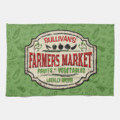 フレッシュガーデンADD NAME地元で栽培された農家市場 キッチンタオル (横)