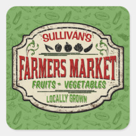 フレッシュガーデンADD NAME地元で栽培された農家市場 スクエアシール