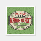 フレッシュガーデンADD NAME地元で栽培された農家市場 スタンダードカクテルナプキン (正面)