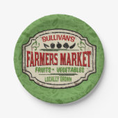 フレッシュガーデンADD NAME地元で栽培された農家市場 ペーパープレート (正面)