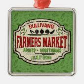 フレッシュガーデンADD NAME地元で栽培された農家市場 メタルオーナメント (正面)