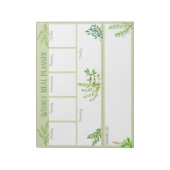 フレッシュキッチンハーブ – グリーンウィークリーミールプランナー ノートパッド (回転)