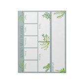 フレッシュキッチンハーブ – ブルーウィークリーミールプランナー ノートパッド (回転)