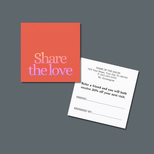 フレッシュクールオレンジピンクはっきりした 紹介カード