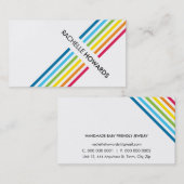 フレッシュクールカラフルはっきりしたレインボーストライプ 名刺 (正面/裏面)