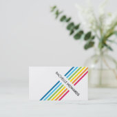 フレッシュクールカラフルはっきりしたレインボーストライプ 名刺 (スタンド正面)