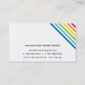 フレッシュクールカラフルはっきりしたレインボーストライプ 名刺 (裏面)