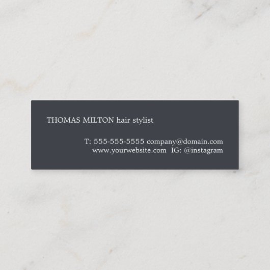 フレッシュクールブルーホワイトストライプ美容師 スキニー名刺 (裏面)