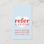 フレッシュクールブルーレッドホワイトハートはっきりしたサロン 紹介カード (正面)