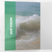 フレッシュグリーンの透モダン過性 三つ折りカード (内部最初)