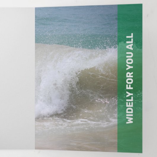 フレッシュグリーンの透モダン過性 三つ折りカード (内部最後)