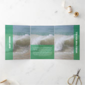 フレッシュグリーンの透モダン過性 三つ折りカード (内部)