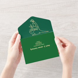 フレッシュグリーンオーストラリアアニマルズツイン誕生日 オールインワン招待状