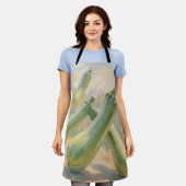 フレッシュグリーンズッキーニ印象派絵画 エプロン (着用した状態)