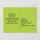 フレッシュグリーンテニス🎾ハッピーバースデーはがき ポストカード (裏面)