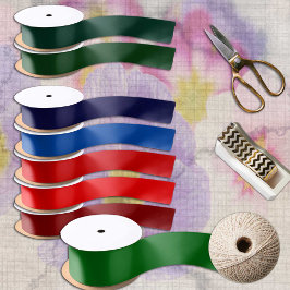 フレッシュグリーンパインのミニマル無地のリスト サテンリボン