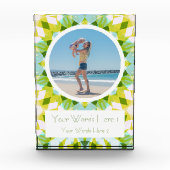 フレッシュグリーンブルー幸せな母の日最高の母の贈り物 フォトブロック (正面)