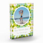 フレッシュグリーンブルー幸せな母の日最高の母の贈り物 フォトブロック (左)