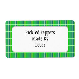 フレッシュグリーンプレイドカスタム缶詰ラベル ラベル