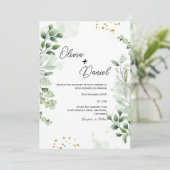 フレッシュグリーンリースクリプト結婚式招待状 招待状 (スタンド正面)