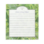 フレッシュグリーン抽象芸術アートカスタムアイディアリスト ノートパッド (正面)