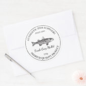 フレッシュグレームレ魚包装ラベル ラウンドシール (封筒)