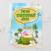 フレッシュココナッツジュース メニュー (正面/裏面)