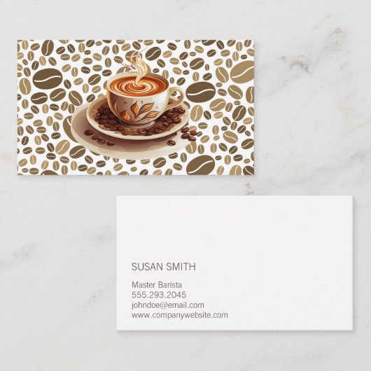 フレッシュコーヒー | コーヒービーンズ | カフェ 名刺 (正面/裏面)