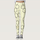 フレッシュゴールデンイエローハニーハイブパターン レギンス (正面)