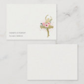 フレッシュゴールドの花の少女ダンサー ダンスアカデミーのロゴ ノートカード (正面/裏面)