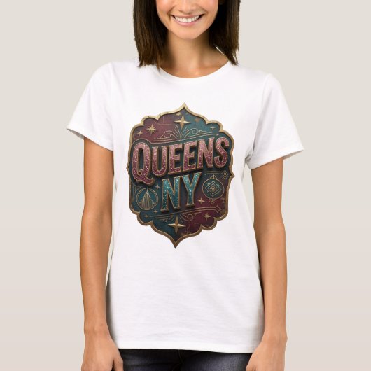 フレッシュゴールドQUEENS+NY Tee Tシャツ (正面)