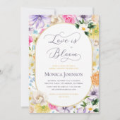フレッシュサマーガーデンラヴは開花ブライダルシャワー 招待状 (正面)