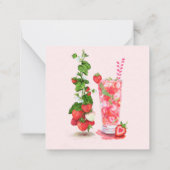 フレッシュサマーバケーションカードストロベリードリンク ノートカード (裏面)