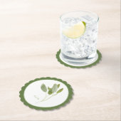 フレッシュサージスカロップラウンドコースター(+文字)グリーン ペーパーコースター (インサイチュ)