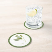 フレッシュサージラウンド紙コースター(+文字)グリーン ラウンドペーパーコースター (インサイチュ)