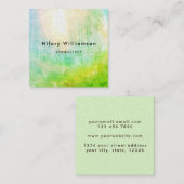 フレッシュシックサンパステルグリーングランジモダン抽象芸術 スクエア名刺 (正面/裏面)